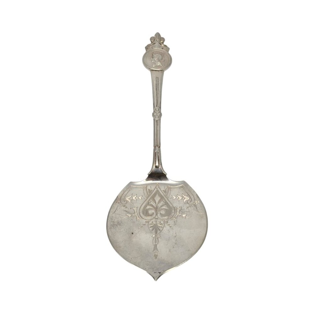 Gorham for Tiffany & Co Sterling Silver Medallion Pastry Server w/Mono #19616